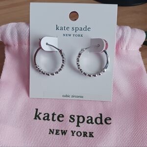 Kate Spade Sparkling Silver Hoop Earrings
